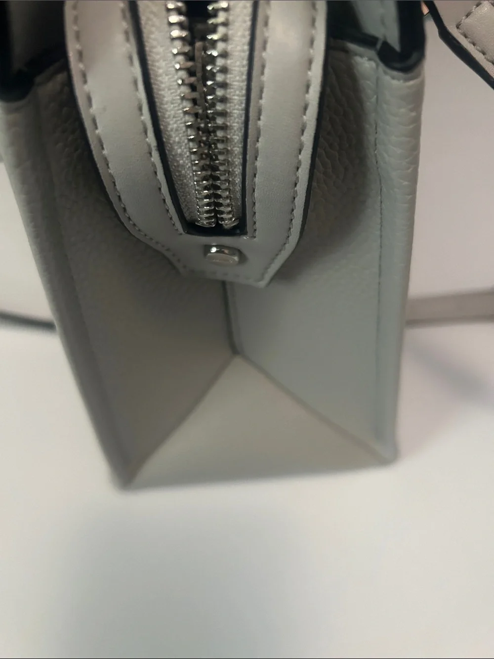 Calvin Klein Light Gray Embossed CK Logo Satchel